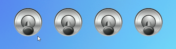 4개의 토글 스위치가 배치된 예시 화면입니다.